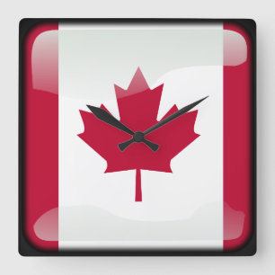 Reloj Cuadrado Bandera de Canadá