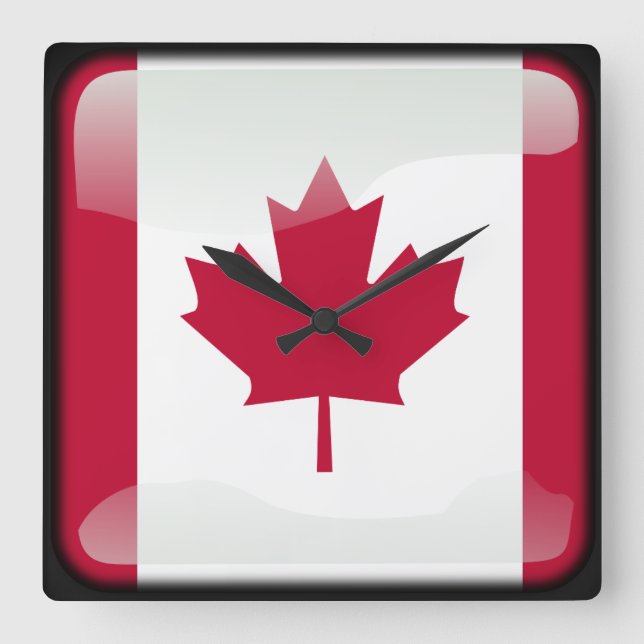 Reloj Cuadrado Bandera de Canadá (Anverso)