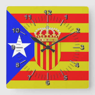 Reloj Cuadrado Bandera de Cataluña