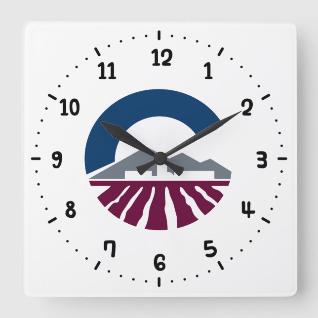 Reloj Cuadrado Bandera de Chandler, Arizona (Anverso)