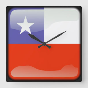 Reloj Cuadrado Bandera de Chile