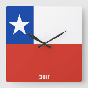 Reloj Cuadrado Bandera de Chile deslumbrante patriótico