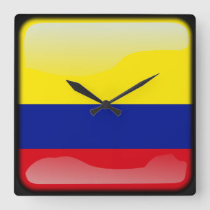 Reloj Cuadrado Bandera de Colombia