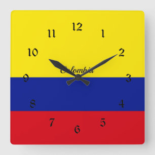Reloj Cuadrado Bandera de Colombia