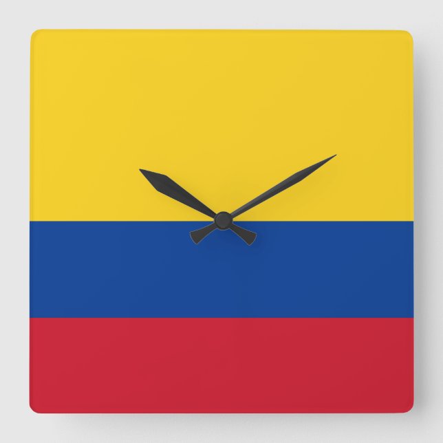 Reloj Cuadrado Bandera de Colombia (Anverso)