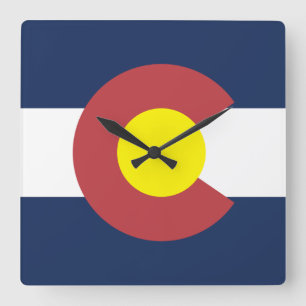 Reloj Cuadrado Bandera de Colorado