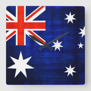 Reloj Cuadrado Bandera de cosecha Australia 2