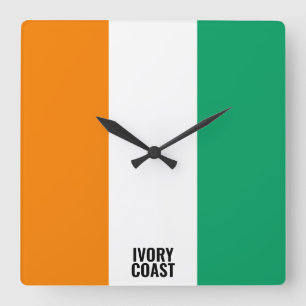 Reloj Cuadrado Bandera de Costa de Marfil Deslumbrando a Patrióti