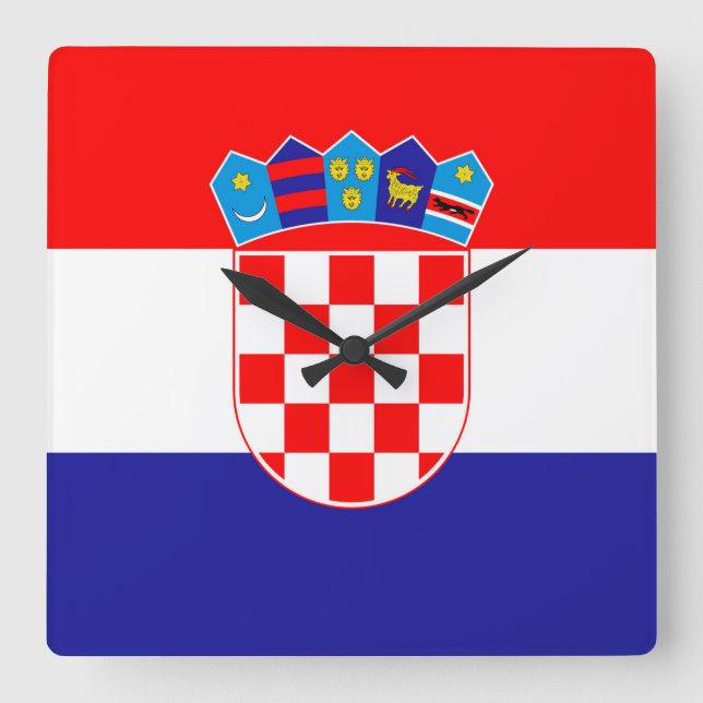 Reloj Cuadrado Bandera de Croacia (Anverso)