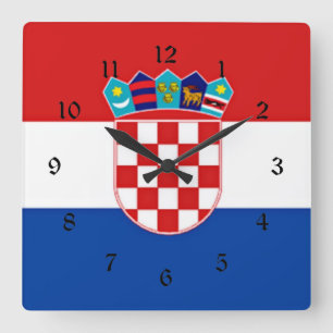 Reloj Cuadrado Bandera de Croacia