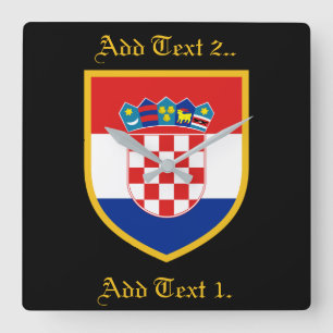 Reloj Cuadrado Bandera de Croacia personalizada