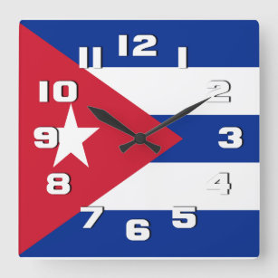 Reloj Cuadrado Bandera de Cuba