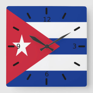 Reloj Cuadrado Bandera de Cuba   