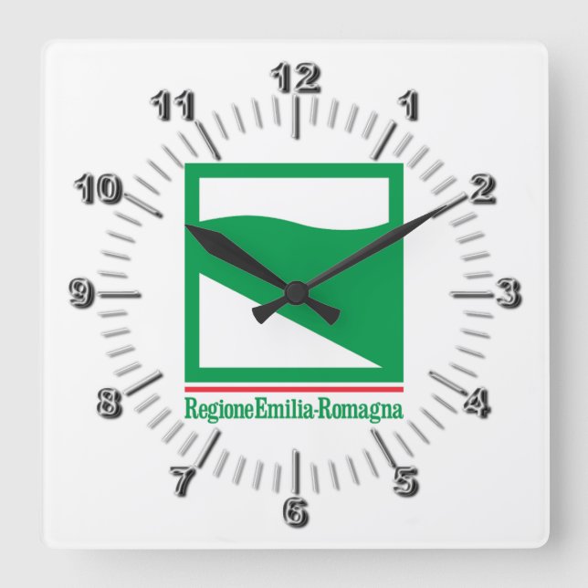 Reloj Cuadrado Bandera de Emilia Romagna (Italia) (Anverso)