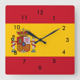 Reloj Cuadrado Bandera de España