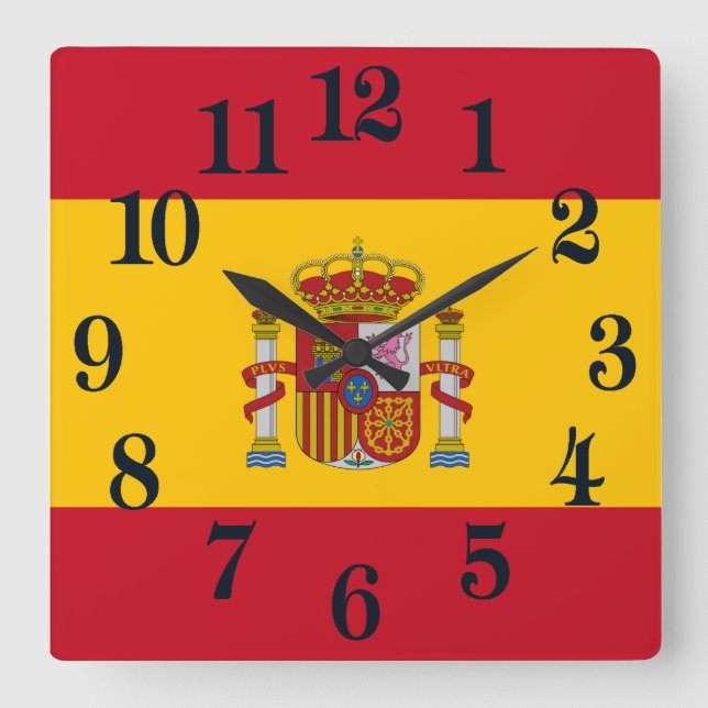 Reloj Cuadrado Bandera de España - Bandera de España (Anverso)