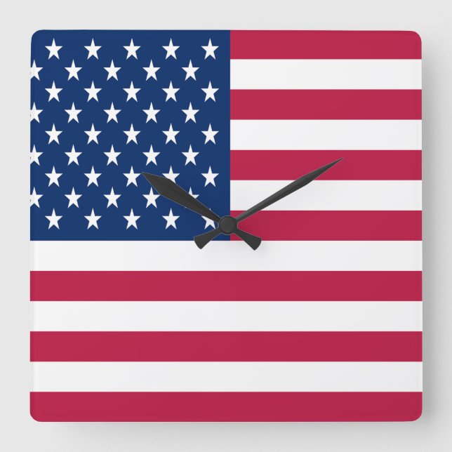 Reloj Cuadrado Bandera de Estados Unidos (Anverso)