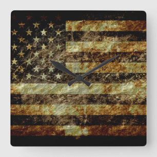 Reloj Cuadrado Bandera de Estados Unidos