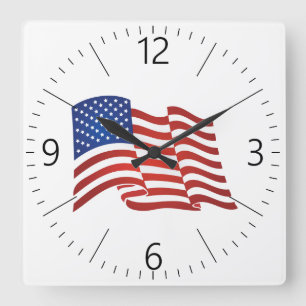 Reloj Cuadrado Bandera de Estados Unidos