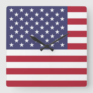 Reloj Cuadrado Bandera de Estados Unidos