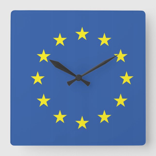 Reloj Cuadrado Bandera de Europa Unida (Anverso)