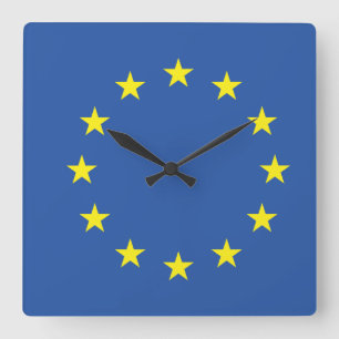 Reloj Cuadrado Bandera de Europa Unida