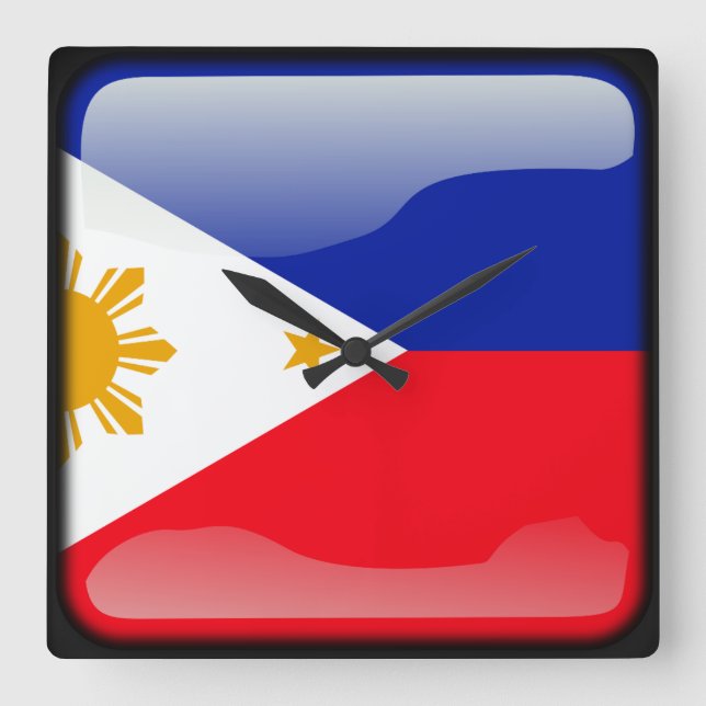 Reloj Cuadrado Bandera de Filipinas (Anverso)