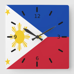 Reloj Cuadrado Bandera de Filipinas  