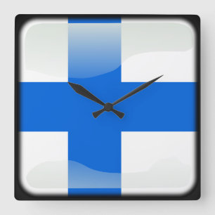 Reloj Cuadrado Bandera de Finlandia