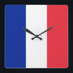 Reloj Cuadrado Bandera de Francia<br><div class="desc">Bandera de Francia</div>