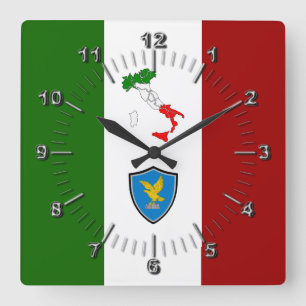 Reloj Cuadrado Bandera de Friuli-Venezia Giulia (Italia)