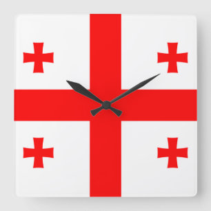 Reloj Cuadrado Bandera de Georgia