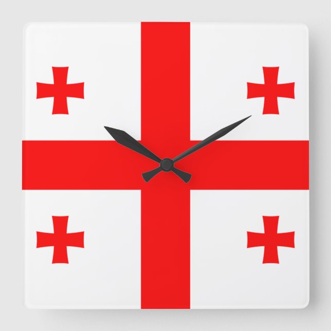 Reloj Cuadrado Bandera de Georgia (Anverso)