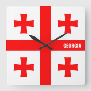 Reloj Cuadrado Bandera de Georgia deslumbrante patriótico