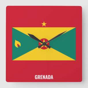 Reloj Cuadrado Bandera de Granada deslumbrando al patriótico
