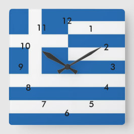 Reloj Cuadrado Bandera de Grecia