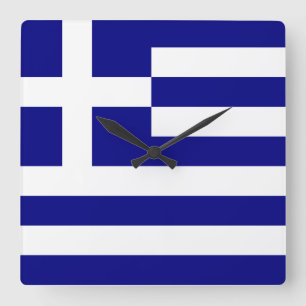 Reloj Cuadrado Bandera de Grecia