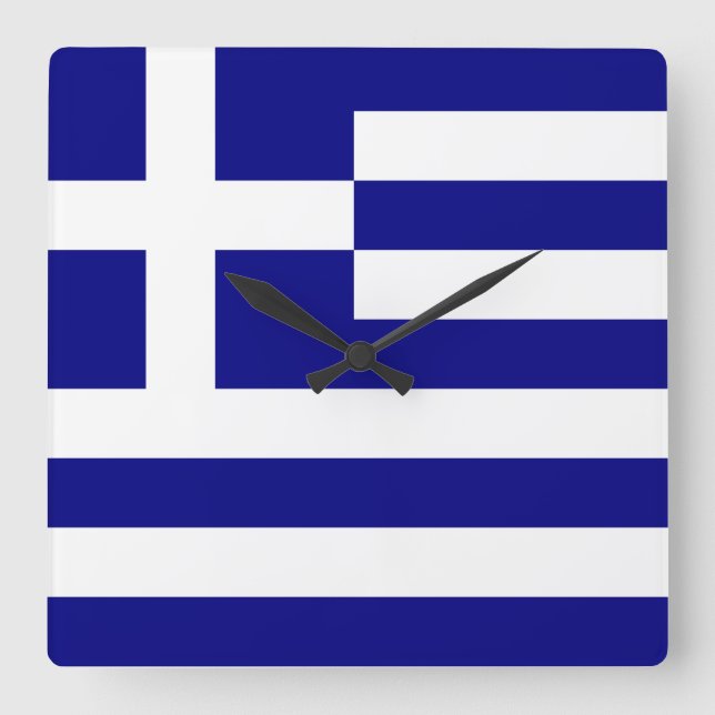 Reloj Cuadrado Bandera de Grecia (Anverso)