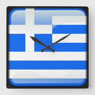 Reloj Cuadrado Bandera de Grecia