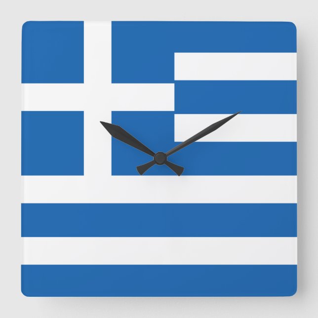 Reloj Cuadrado Bandera de Grecia (Anverso)