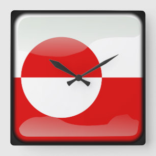Reloj Cuadrado Bandera de Groenlandia