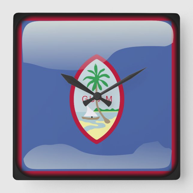 Reloj Cuadrado Bandera de Guam (Anverso)