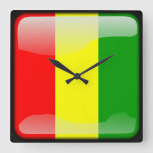 Reloj Cuadrado Bandera de Guinea