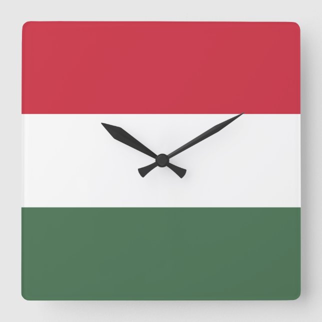 Reloj Cuadrado Bandera de Hungría (Anverso)