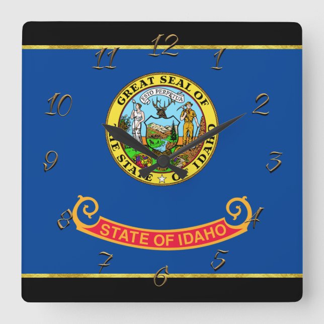 Reloj Cuadrado Bandera de Idaho (Anverso)