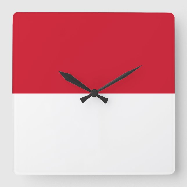 Reloj Cuadrado Bandera de Indonesia (Anverso)