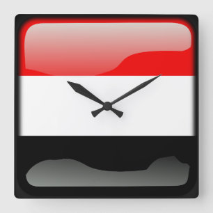 Reloj Cuadrado Bandera de Iraq