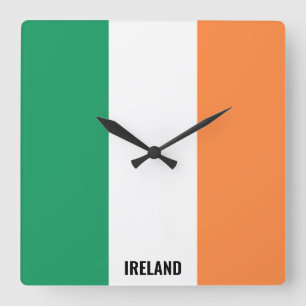 Reloj Cuadrado Bandera de Irlanda deslumbrante Patriótico