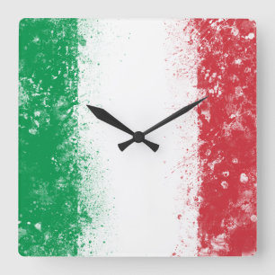 Reloj Cuadrado Bandera de Italia