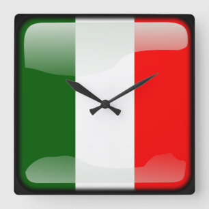 Reloj Cuadrado Bandera de Italia